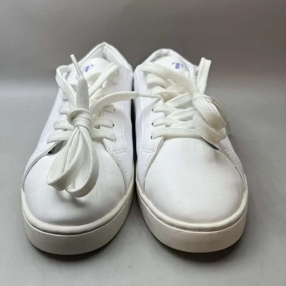 Thousand Fell Lace Up Vegan Walking Shoes Women Size 8 White Comfort Low Sneaker